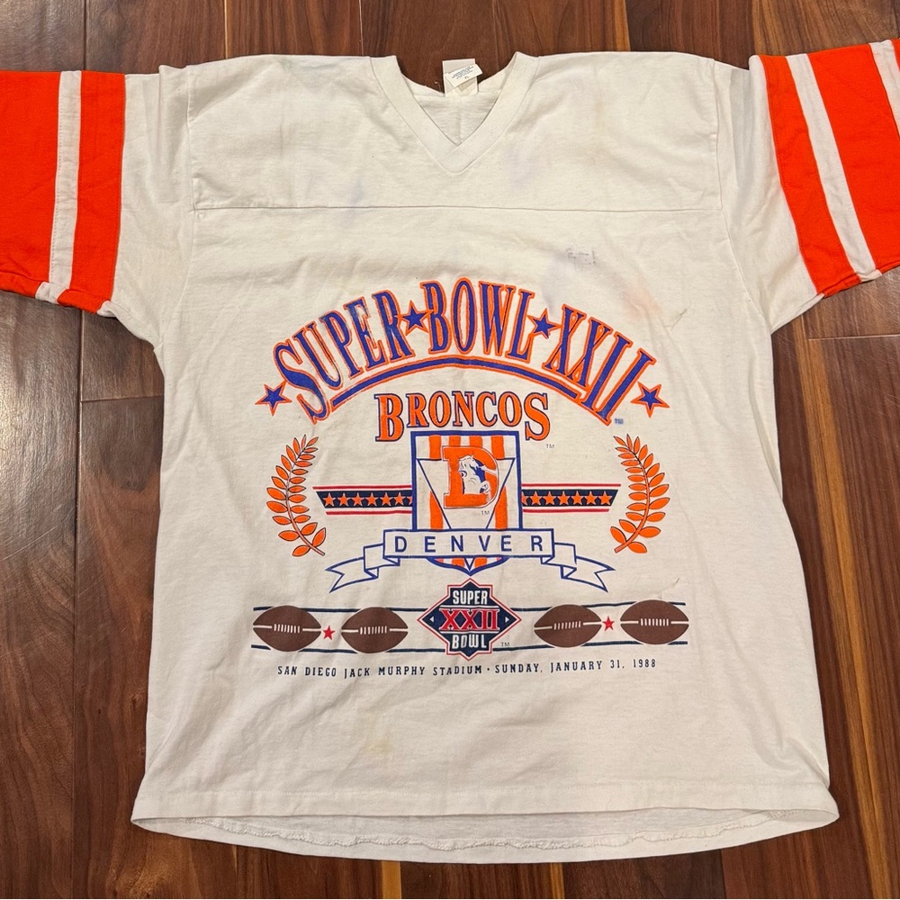 Vintage 1988 Logo 7 Broncos Super Bowl XXII Jersey Shirt – XL – Made in USA
